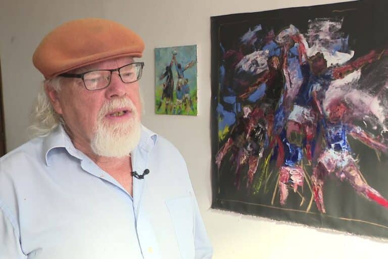 Vidéo. Coupe du Monde de rugby : la compétition immortalisée en peinture par un Britannique installé en Corrèze