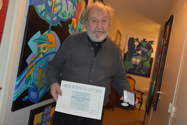 Michel Marant, artiste peintre de Saint-Junien, décoré de la médaille d’argent d’Arts-sciences-lettres