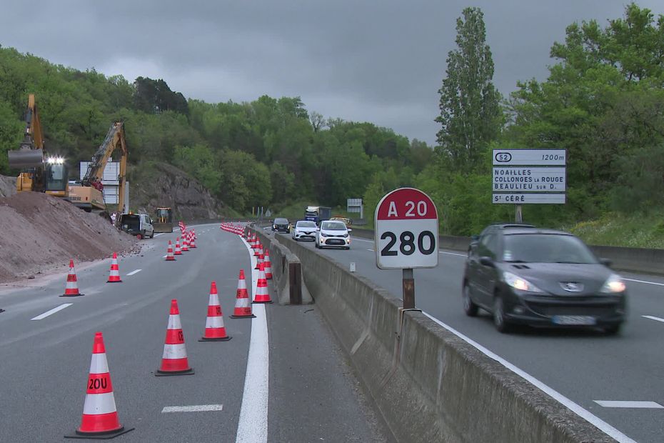 , En Corrèze, d&rsquo;importants travaux sur l&rsquo;autoroute A20 pour consolider une falaise qui menaçait de tomber